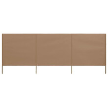 vidaXL 3-panel Wind Screen Fabric 80cm Taupe Camping Windbreak Sun Screen