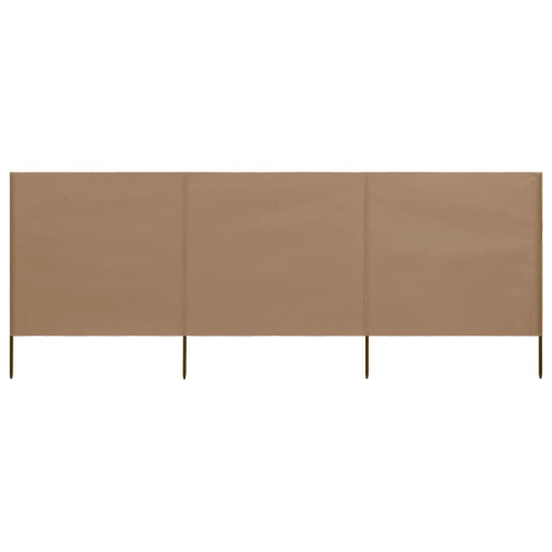 vidaXL 3-panel Wind Screen Fabric 80cm Taupe Camping Windbreak Sun Screen