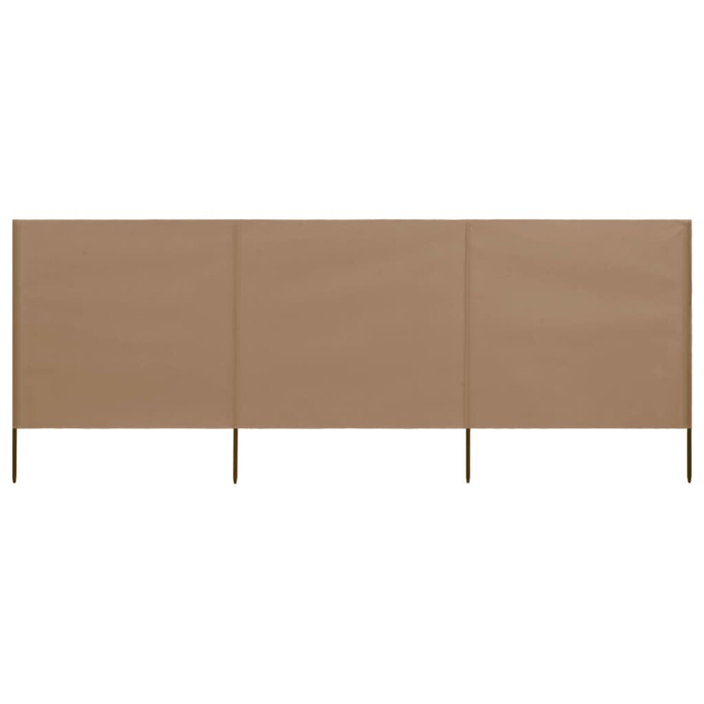 vidaXL 3-panel Wind Screen Fabric 80cm Taupe Camping Windbreak Sun Screen