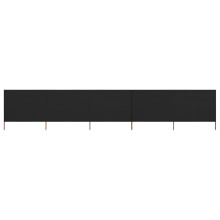 vidaXL 5-panel Wind Screen Fabric Black Camping Windbreak Sun Privacy Screen