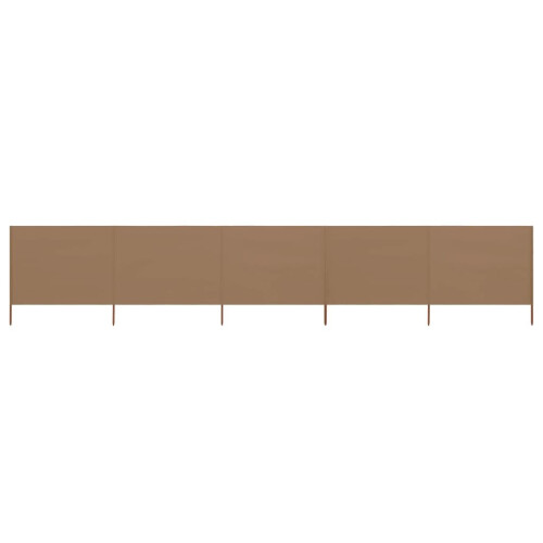 vidaXL 5-panel Wind Screen Fabric Taupe Camping Windbreak Sun Privacy Screen