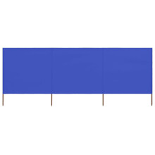 3-panel Wind Screen Fabric 400x80 cm Azure Blue