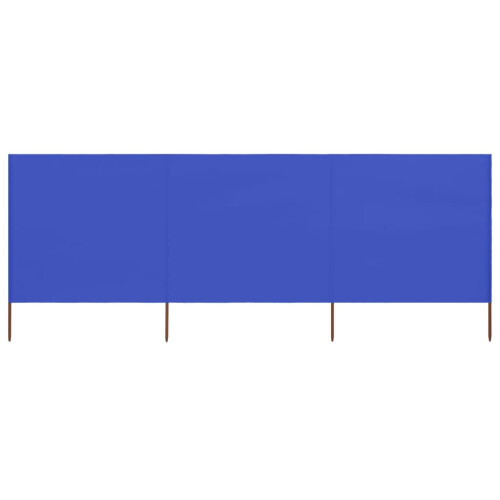 3-panel Wind Screen Fabric 400x80 cm Azure Blue
