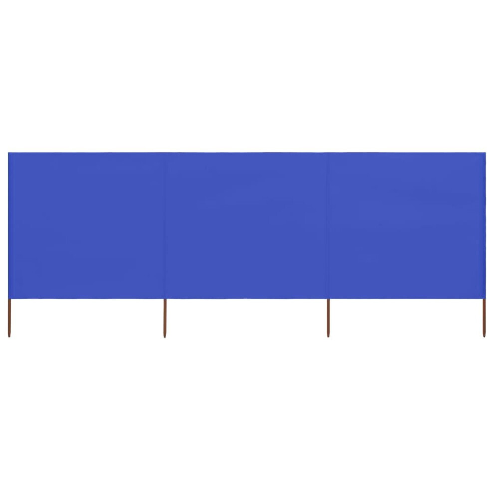 3-panel Wind Screen Fabric 400x80 cm Azure Blue