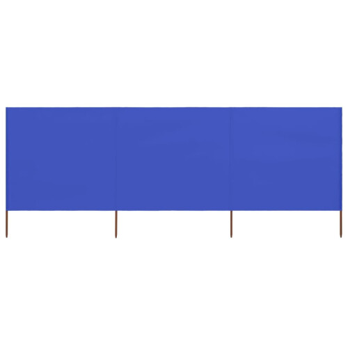 vidaXL 3-panel Wind Screen Fabric 120cm Azure Blue Sun Screen Beach Shelter