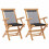 vidaXL 2x Solid Teak Wood Folding Garden Chairs Rope Foldable Outdoor Seating 1