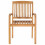 VidaXL vidaXL 2x Solid Teak Wood Stacking Garden Dining Chairs Wooden Dinner Seats 2