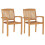 VidaXL vidaXL 2x Solid Teak Wood Stacking Garden Dining Chairs Wooden Dinner Seats 1