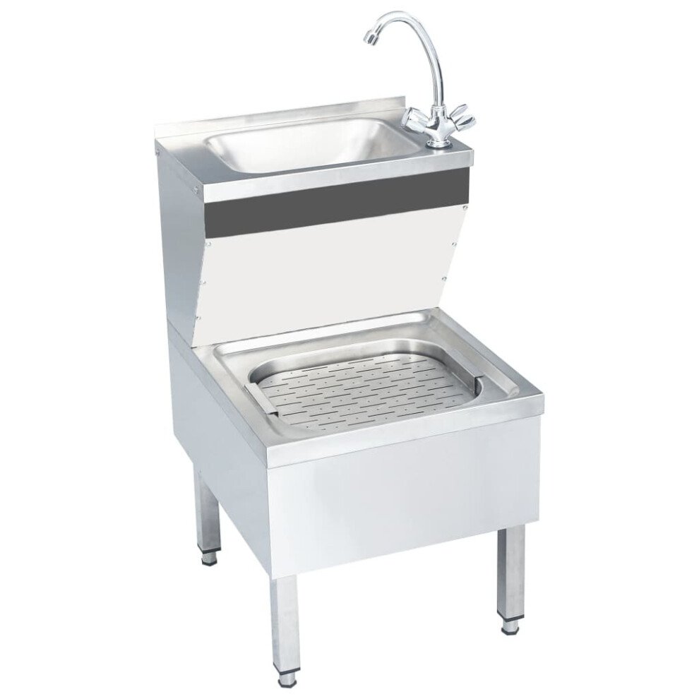 Commercial Hand Wash Sink With Faucet Freestanding Stainless Steel