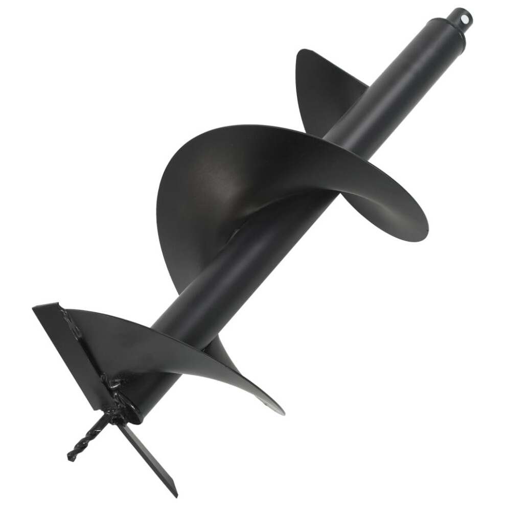 vidaXL Auger Drill Durable Steel Black 300mm Garden Planting Road Construction