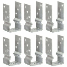vidaXL 6x Fence Anchors Silver 7x6x15 cm Galvanised Steel Ground Anchor Post