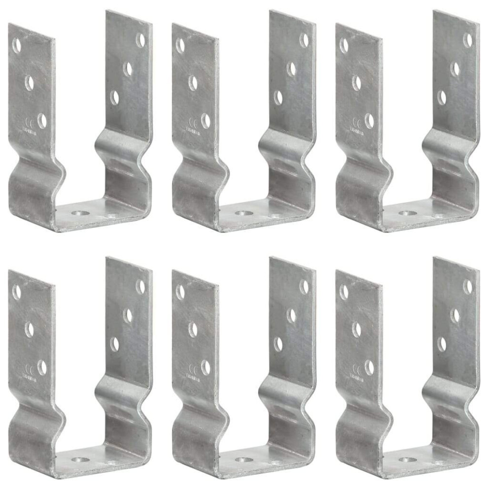 Vidaxl 6X Fence Anchors Silver 8X6x15 Cm Galvanised Steel Ground Anchor Post 8719883808413