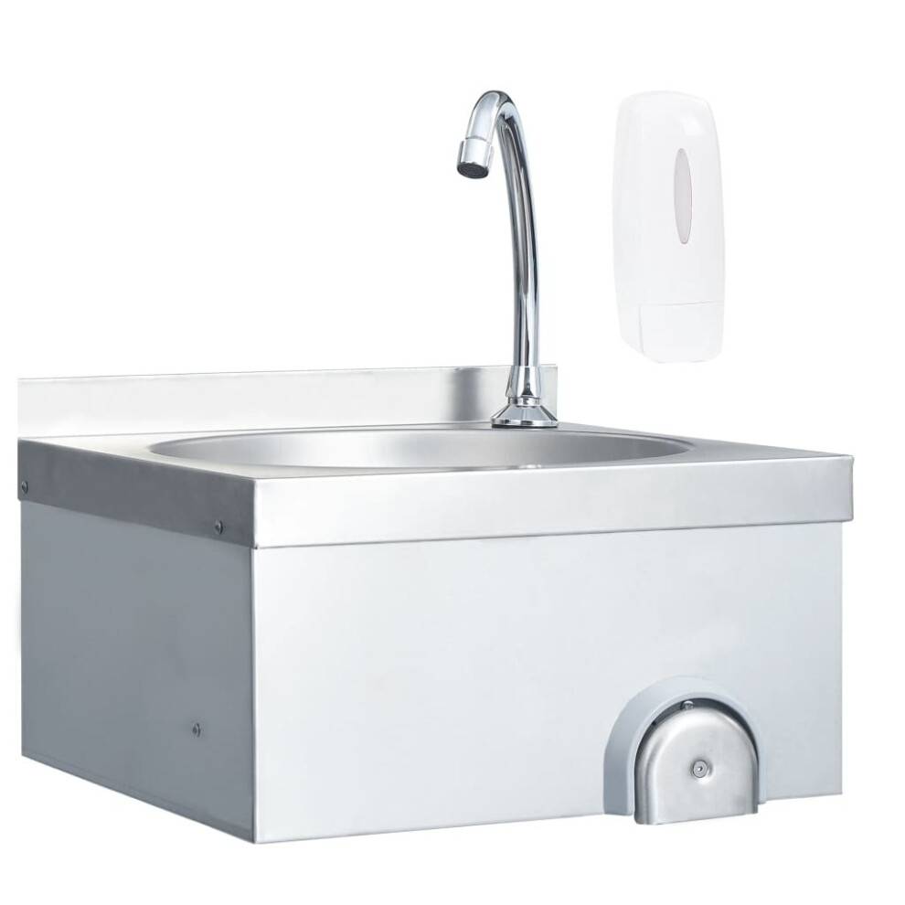 Vidaxl Commercial Hand Wash Sink With Faucet Soap Dispenser Stainless Steel 8719883732732
