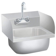 vidaXL Commercial Hand Wash Sink with Faucet Stainless Steel Kitchen Basin