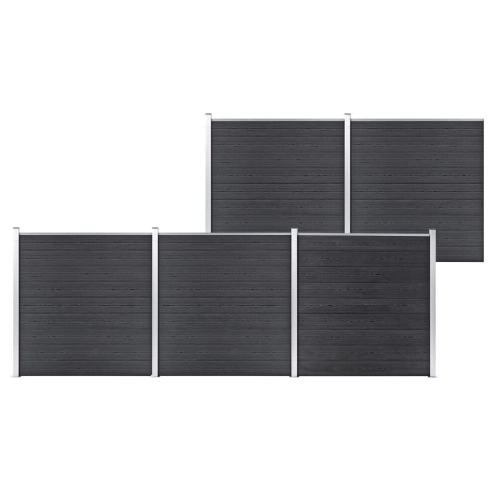 Vidaxl Garden Fence Wpc 872X186cm Outdoor Patio Privacy Barrier Screen Grey