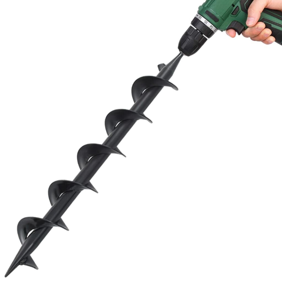 vidaXL Auger Drill Bit Steel 75x600mm Earth Drill Bit Post Hole Digger Bit