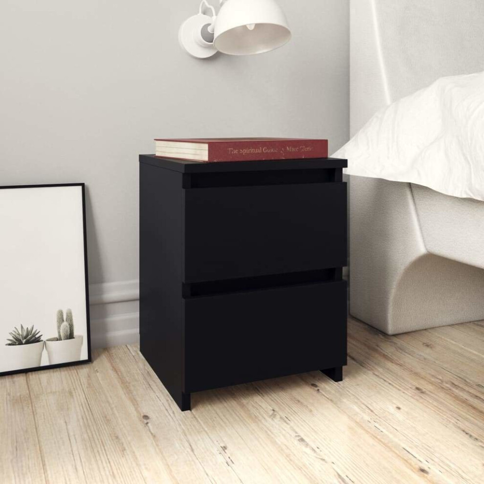 Bedside Cabinet Black 30x30x40 cm Chipboard