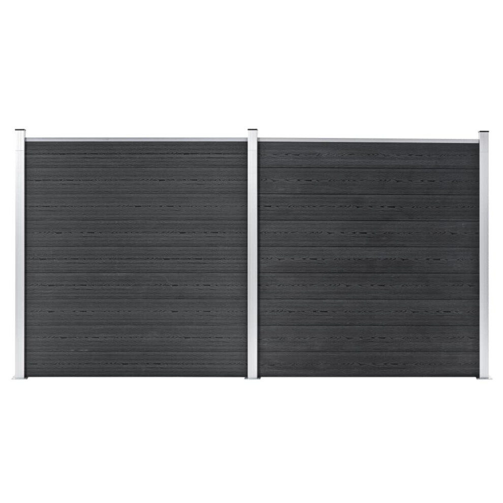 vidaXL Garden Fence WPC 353x186cm Grey Outdoor Patio Privacy Barrier Screen