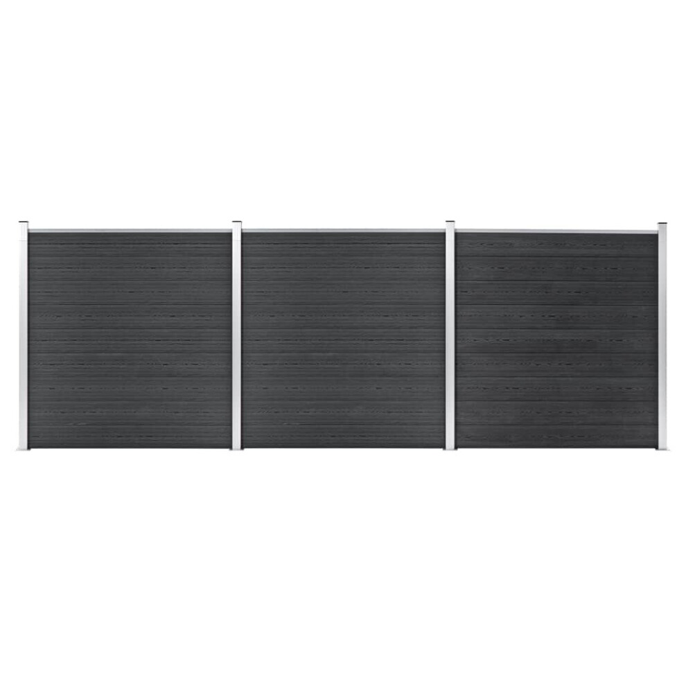 Vidaxl Garden Fence Wpc 526X186cm Outdoor Patio Privacy Barrier Screen Grey
