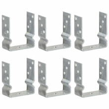 vidaXL 6x Fence Anchors Silver 12x6x15 cm Galvanised Steel Ground Anchor Post