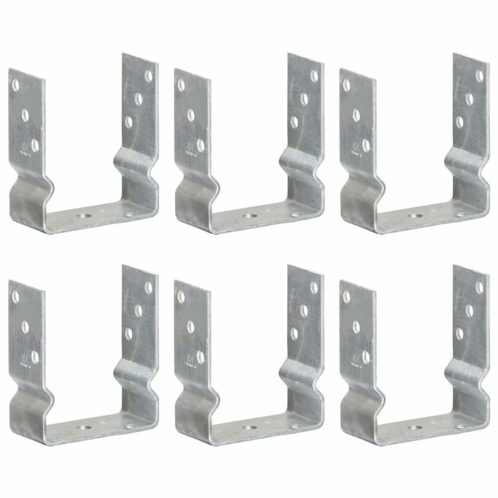 Vidaxl 6X Fence Anchors Silver 12X6x15 Cm Galvanised Steel Ground Anchor Post 8719883808505