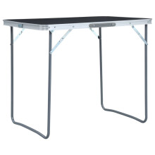 vidaXL foldbart campingbord med metalramme 80x60 cm grå