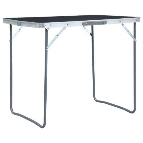 vidaXL foldbart campingbord med metalramme 80x60 cm grå