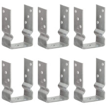 vidaXL 6x Fence Anchors Silver 9x6x15 cm Galvanised Steel Ground Anchor Post