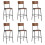 Bar Chairs 6 pcs Solid Plywood Steel 1