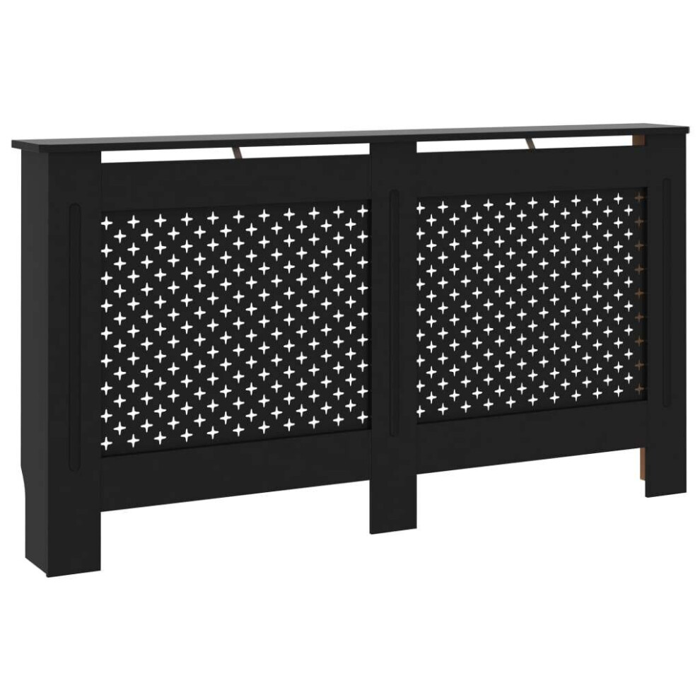 vidaXL Radiator Cover Black MDF Wood Grill Cabinet Heater Shelf Heating Unit