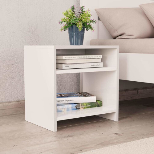 vidaXL Bedside Cabinet White Engineered Wood Telephone Stand Table Nightstand