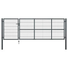 vidaXL Gartentor mit Pfosten Stahl 350 x 100 cm Anthrazit