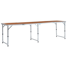 vidaXL Foldable Camping Table Aluminium 240x60cm Portable Table Picnic Desk
