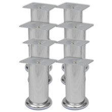 vidaXL 8x Round Sofa Spare Legs Chrome Sofas Trestles Furniture Accessories
