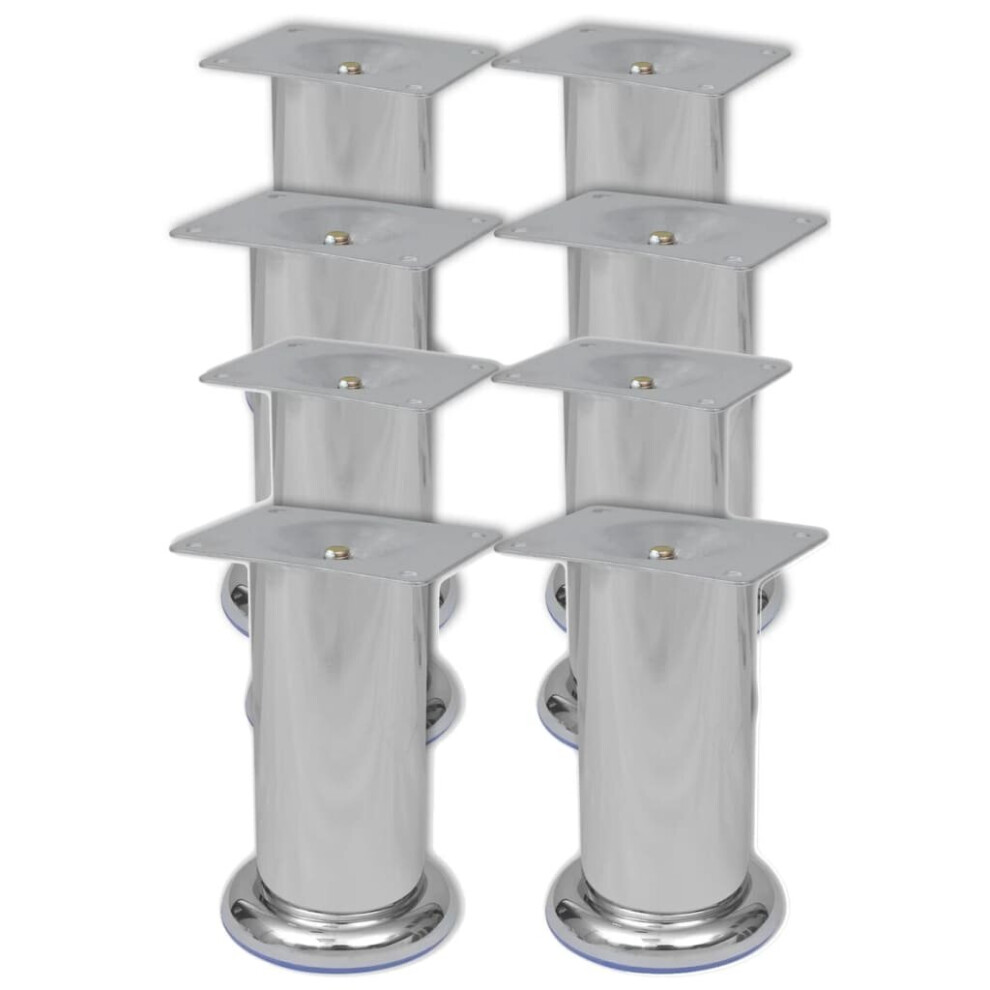 Vidaxl 8X Round Sofa Spare Legs Chrome Sofas Trestles Furniture Accessories 8719883809243