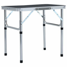 vidaXL foldbart campingbord grå aluminium 60x45 cm