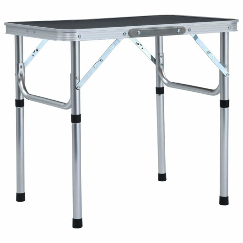 vidaXL foldbart campingbord grå aluminium 60x45 cm