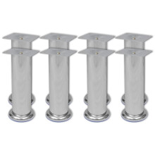 vidaXL 8x Round Sofa Spare Legs Chrome Sofas Trestles Furniture Accessories