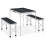 vidaXL Folding Camping Table with 2 Benches Aluminium Grey Hiking Table Set 1