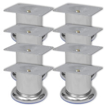vidaXL 8x Round Sofa Spare Legs Chrome Sofas Trestles Furniture Accessories