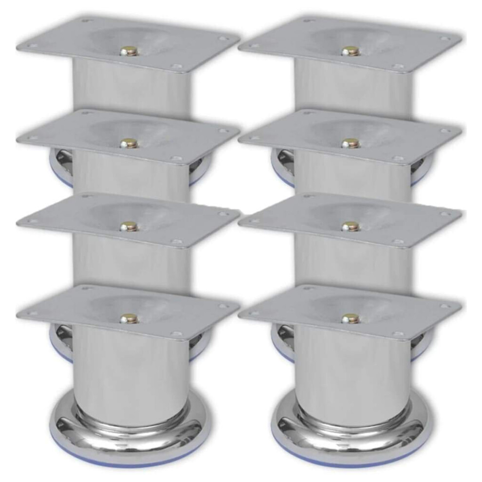 Vidaxl 8X Round Sofa Spare Legs Chrome Sofas Trestles Furniture Accessories 8719883809236