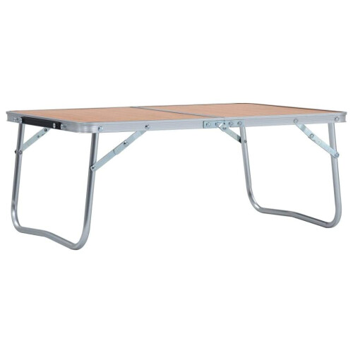 vidaXL foldbart campingbord brun aluminium 60x40 cm