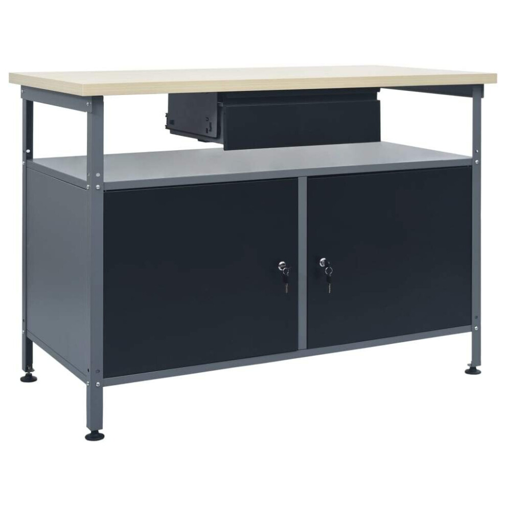 Simply Chosen 4U Black Vidaxl Workbench Steel Workshop Work Tool Benches Tables Workstation