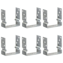 vidaXL 6x Fence Anchors Silver 14x6x15 cm Galvanised Steel Ground Anchor Post