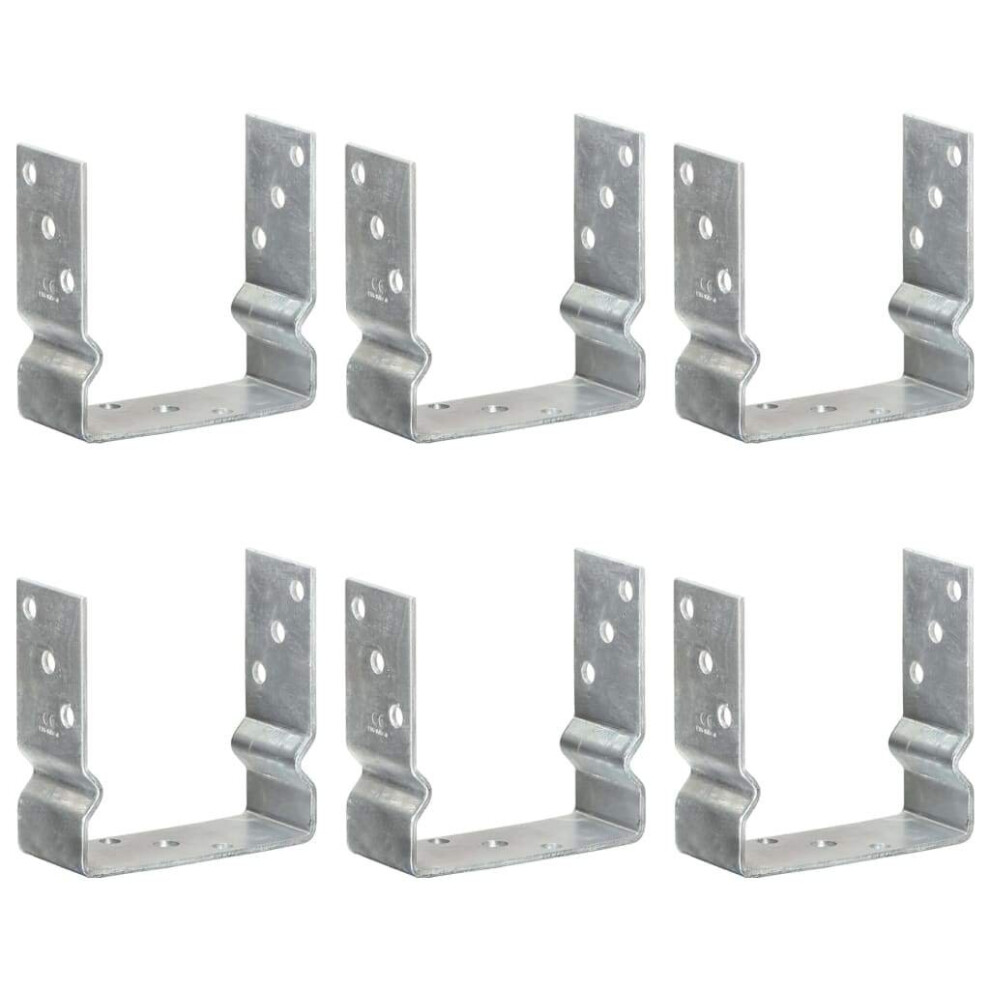 Vidaxl 6X Fence Anchors Silver 14X6x15 Cm Galvanised Steel Ground Anchor Post 8719883808536