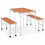 vidaXL Folding Camping Table with 2 Benches Aluminium Brown Hiking Table Set 1