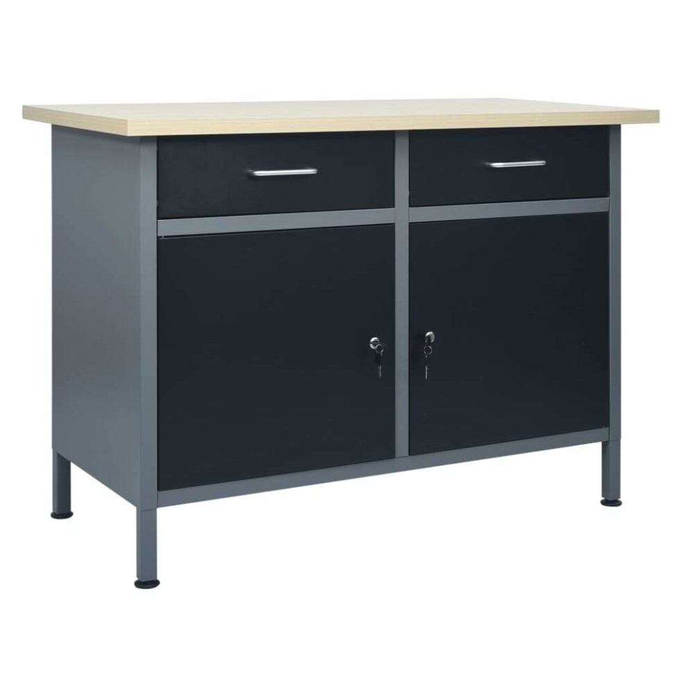 Simply Chosen 4U Black Vidaxl Workbench Steel Workshop Work Tool Benches Tables Workstation