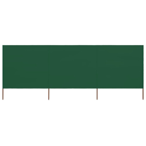vidaXL 3-panel Wind Screen Fabric 160cm Green Camping Windbreak Sun Screen