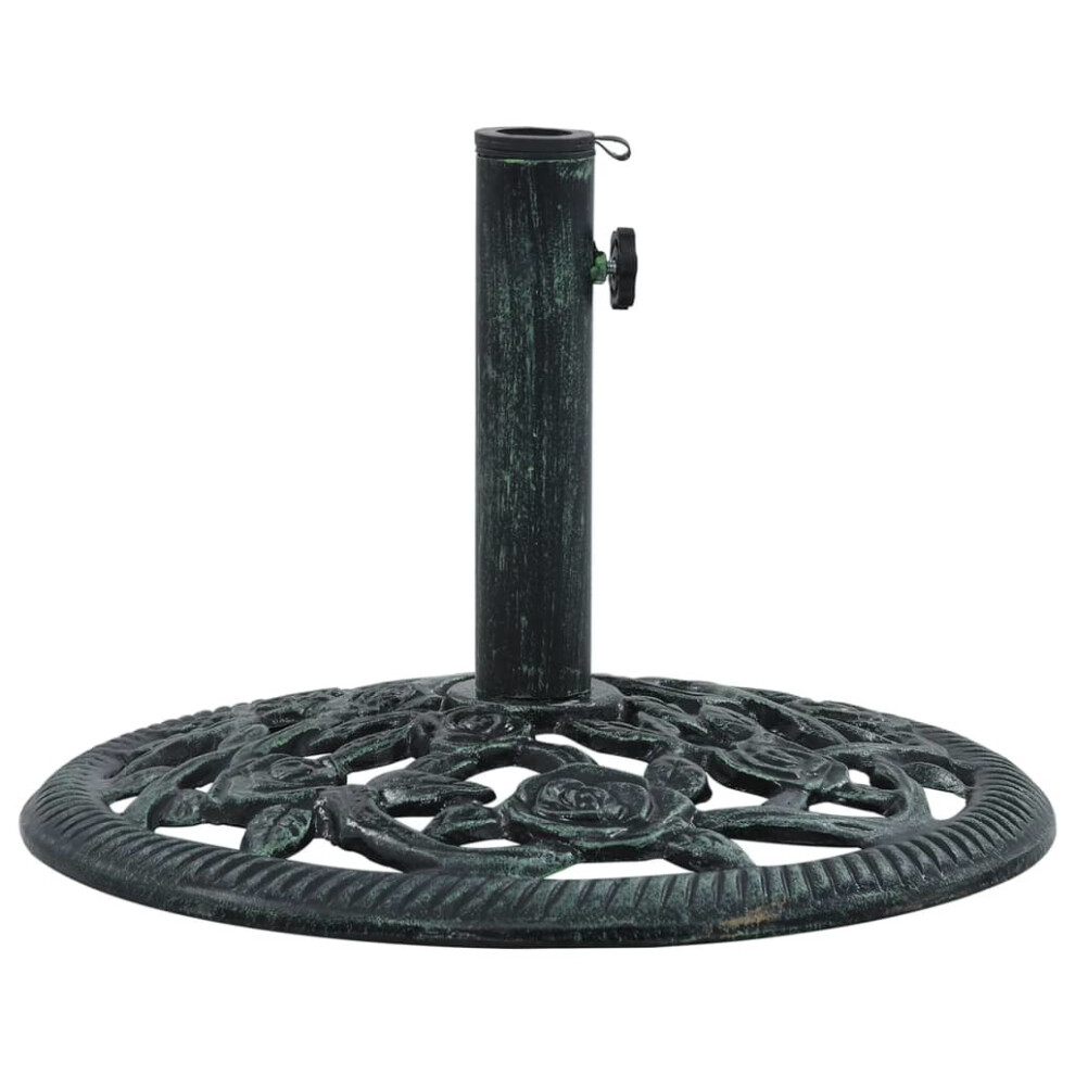 vidaXL Umbrella Base Green 9kg 40cm Cast Iron Garden Parasol Stand Holder