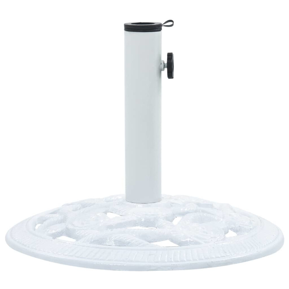 vidaXL Umbrella Base White 9kg 40cm Cast Iron Garden Parasol Stand Holder